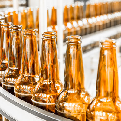 line of glass bottles